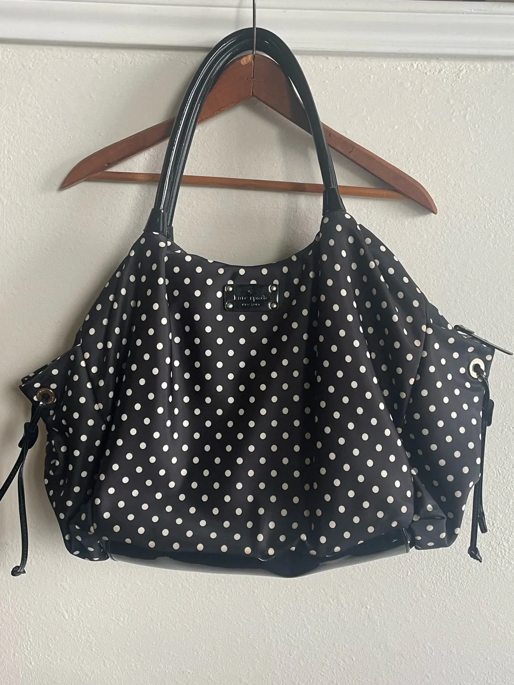 SOLD | Kate Spade Stevie Polka Dot Diaper Bag